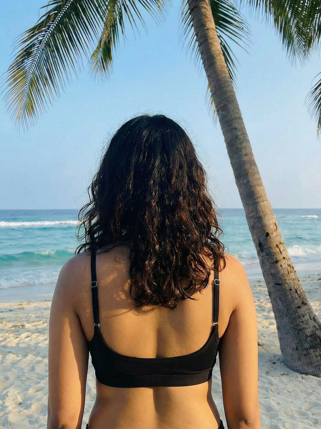 Modal Padded Panelled Adjustable Swim Bra