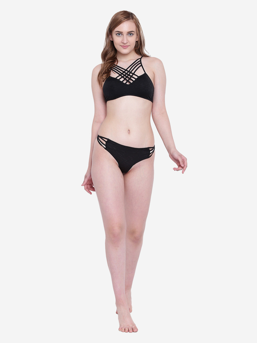 La Intimo Women's Luxury Core Full Coverage Bikini Set with Thongs, offering comfort and elegance for beachwear, available in a multi-pack of 2.