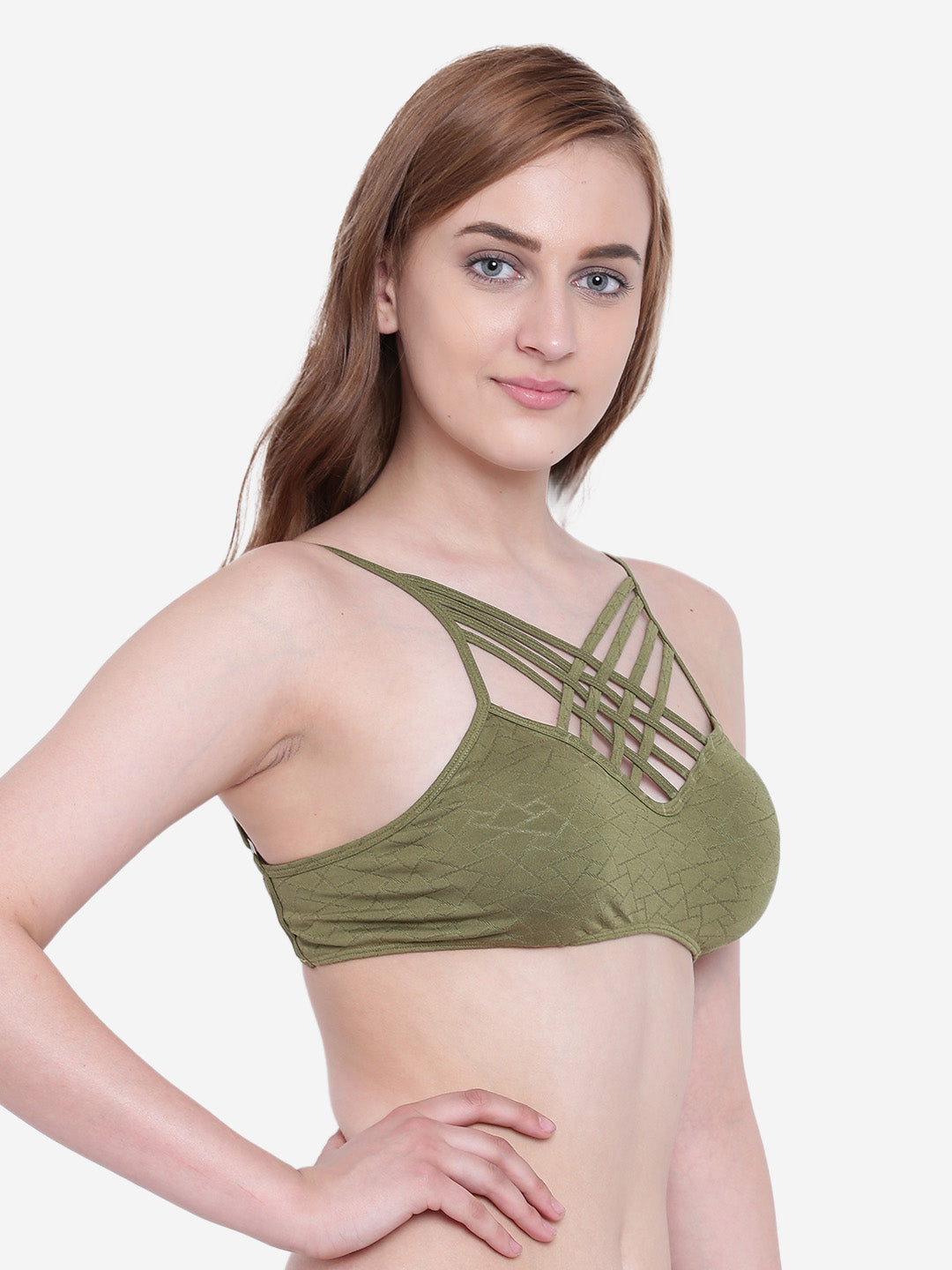 Padded Cross Front Bikini Swim Bra