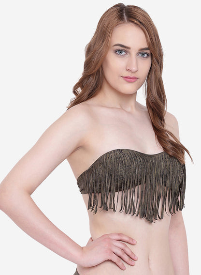 La Intimo Women's Luxury Liquidate Off Shoulder Bikini Upper, offering an elegant and stylish design for beachwear, available in a single pack.