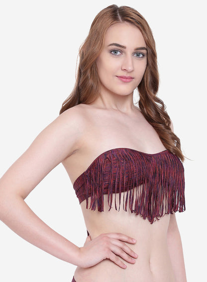 Padded Tube with Frills Bikini Swim Bra