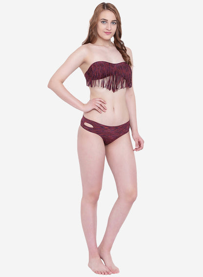 Padded Tube with Frills Bikini Swim Bra