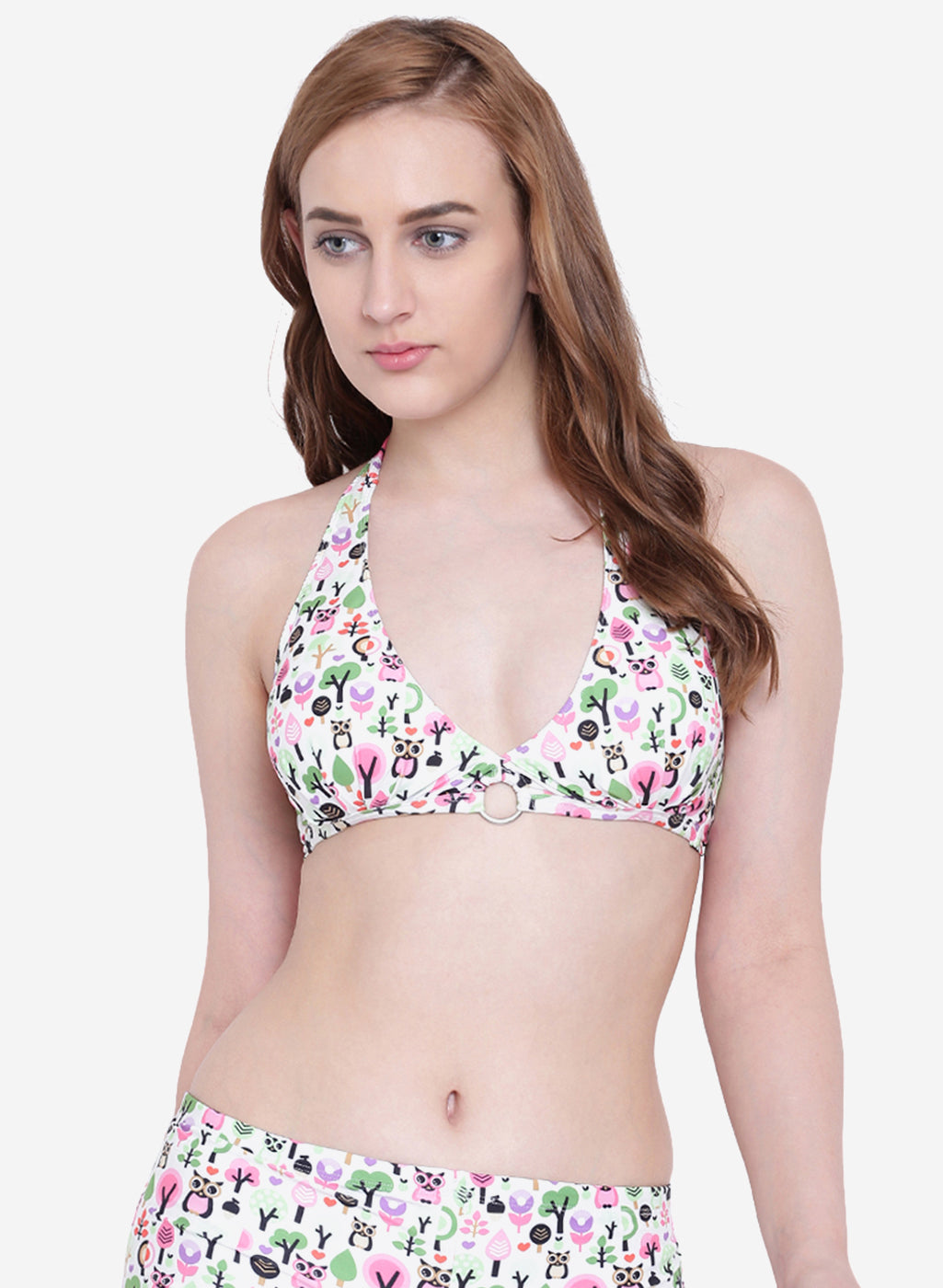 La Intimo Women's Luxury Liquidate Halter Neck Bikini Upper, offering a chic and comfortable fit for beachwear, available in a single pack.