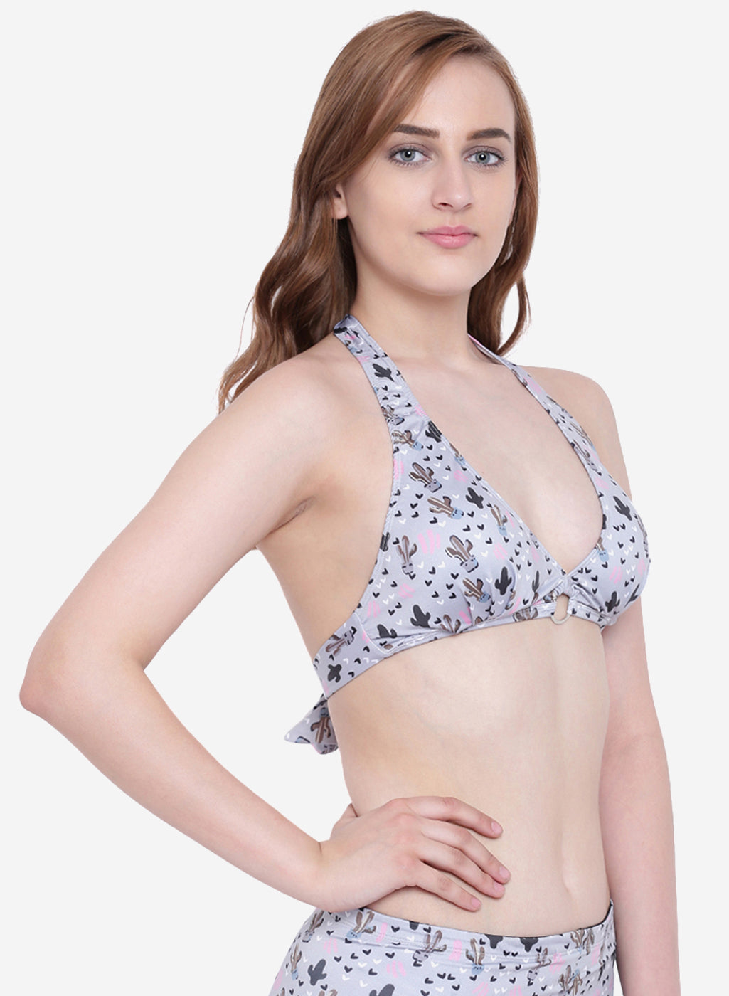 La Intimo Women's Luxury Liquidate Halter Neck Bikini Upper, offering a chic and comfortable fit for beachwear, available in a single pack.