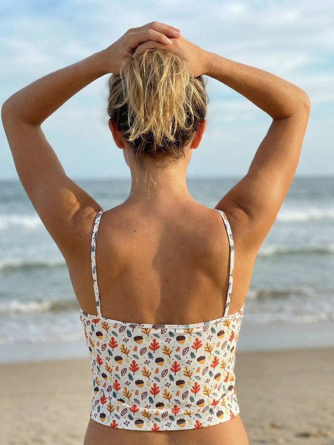 Padded Digital Print Adjustable Two Piece Swim Top