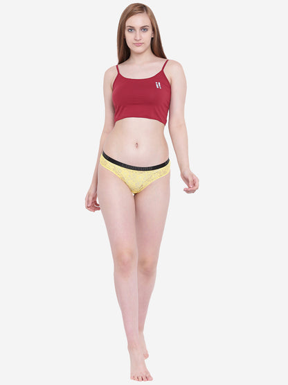 Nylon Lace Brief Panty - Bloom