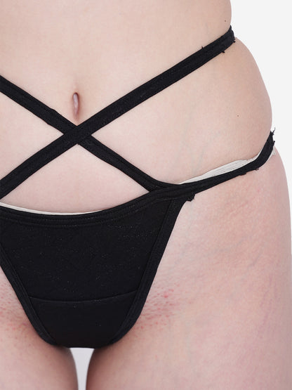 La Intimo Women’s Luxury Core Beachwear Bikini Lower Thongs - Soft and breathable thongs offering a stylish, comfortable fit.