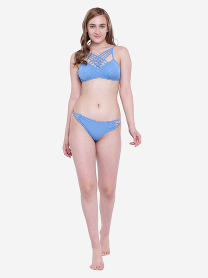 La Intimo Women's Luxury Core Full Coverage Bikini Set with Thongs, offering comfort and elegance for beachwear, available in a multi-pack of 2.