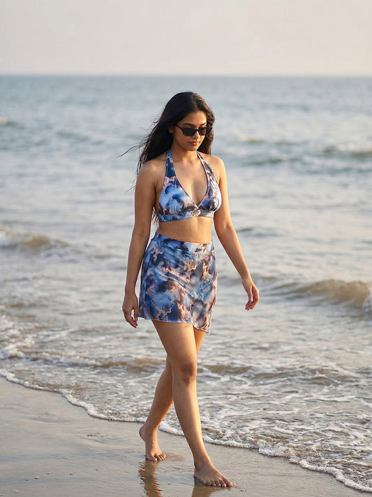Printed Skirt Swim CoverUp