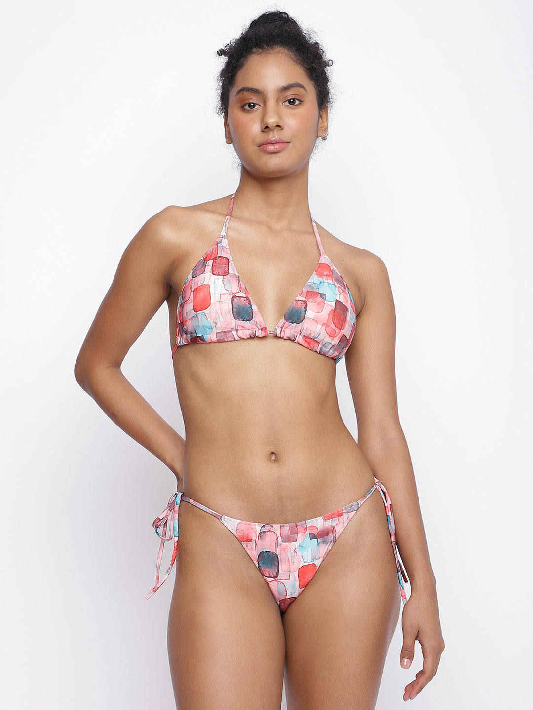 Luxury women's halter neck bikini set with shrug by La Intimo, available in a MultiPack of 3, designed for stylish resortwear.