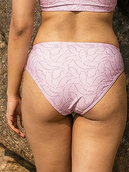 Pink Abstract Tankini Swim Bottom