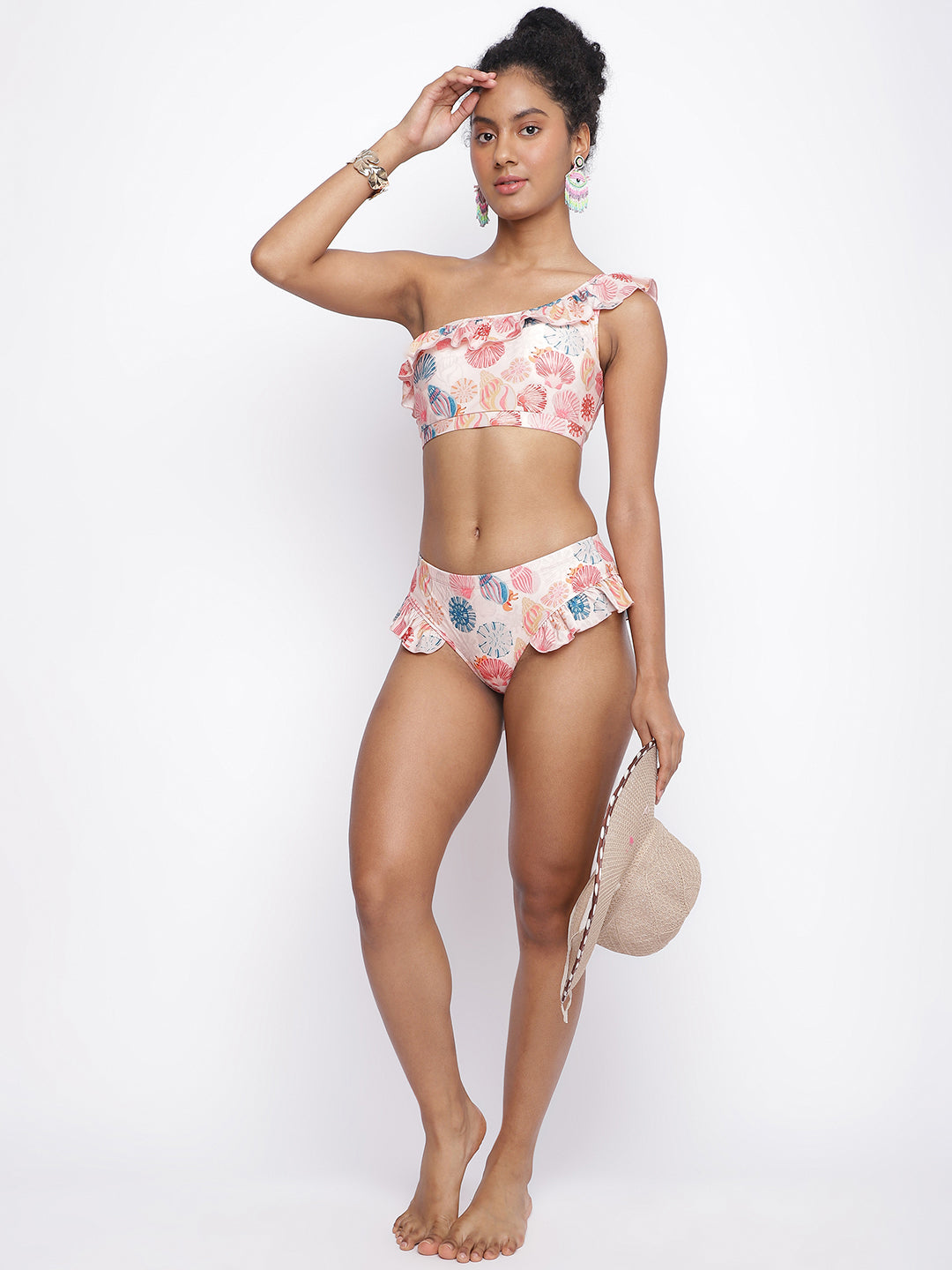 Luxury women's one shoulder tankini set by La Intimo with bikini briefs, available in a MultiPack of 2, perfect for beachwear.