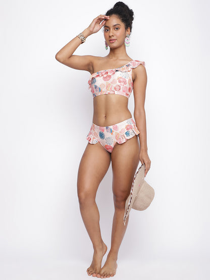 Luxury women's one shoulder tankini set by La Intimo with bikini briefs, available in a MultiPack of 2, perfect for beachwear.