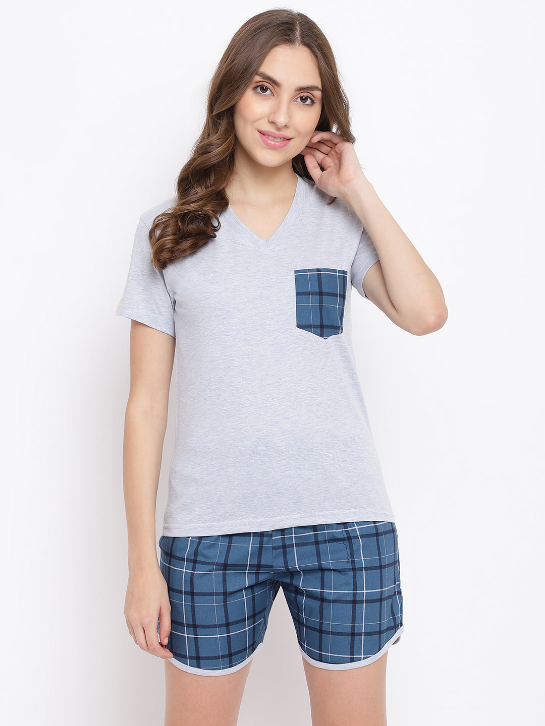 La Intimo Women's Premium Boxer & T-Shirt Set - Soft t-shirt and boxer shorts for stylish, comfortable sleepwear.