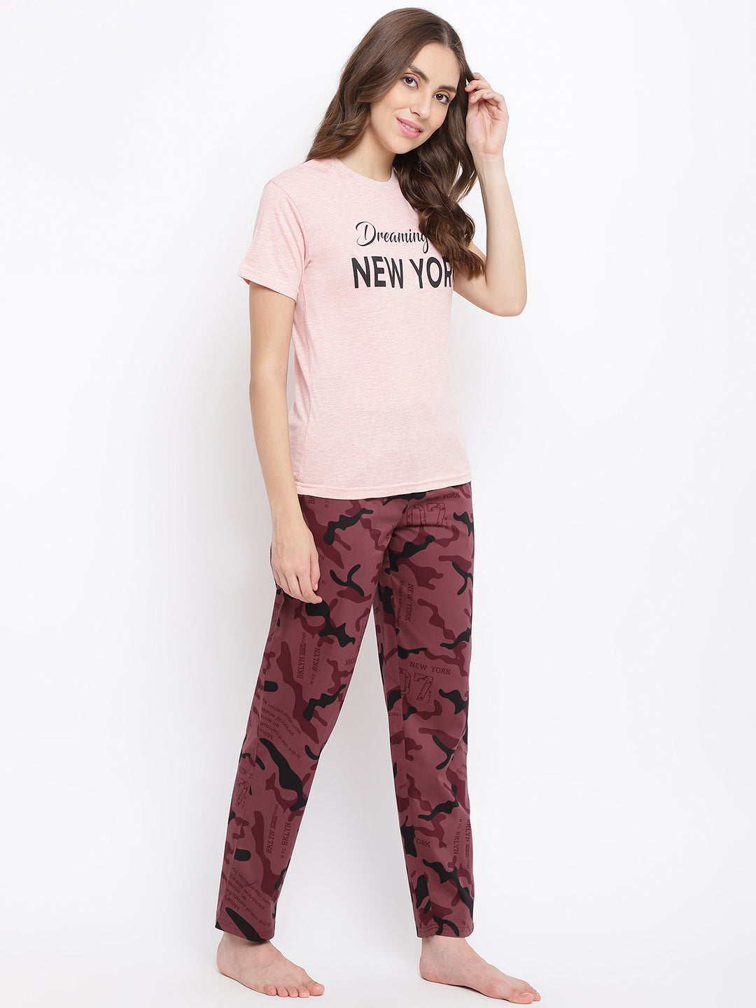 100% Cotton Military Print Pyjama T-Shirt Nightsuit