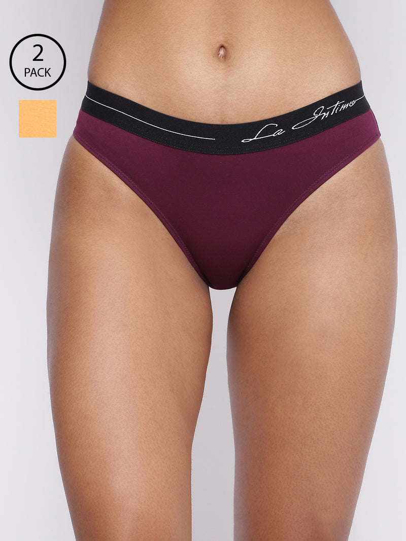 Pack of 2 women's panty briefs by La Intimo, designed for comfort and all-day support.