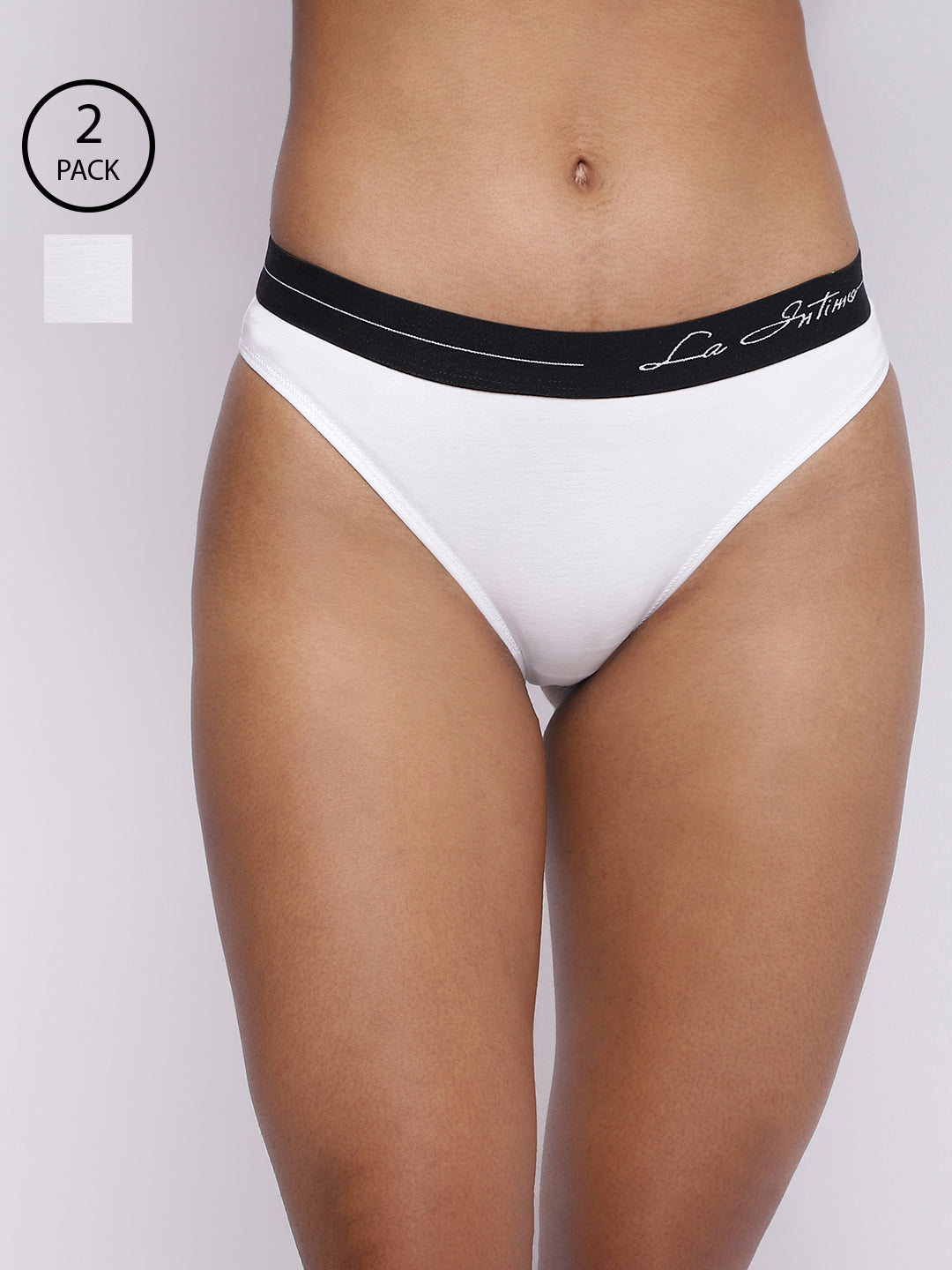 Pack of 2 women's panty briefs by La Intimo, designed for comfort and all-day support.