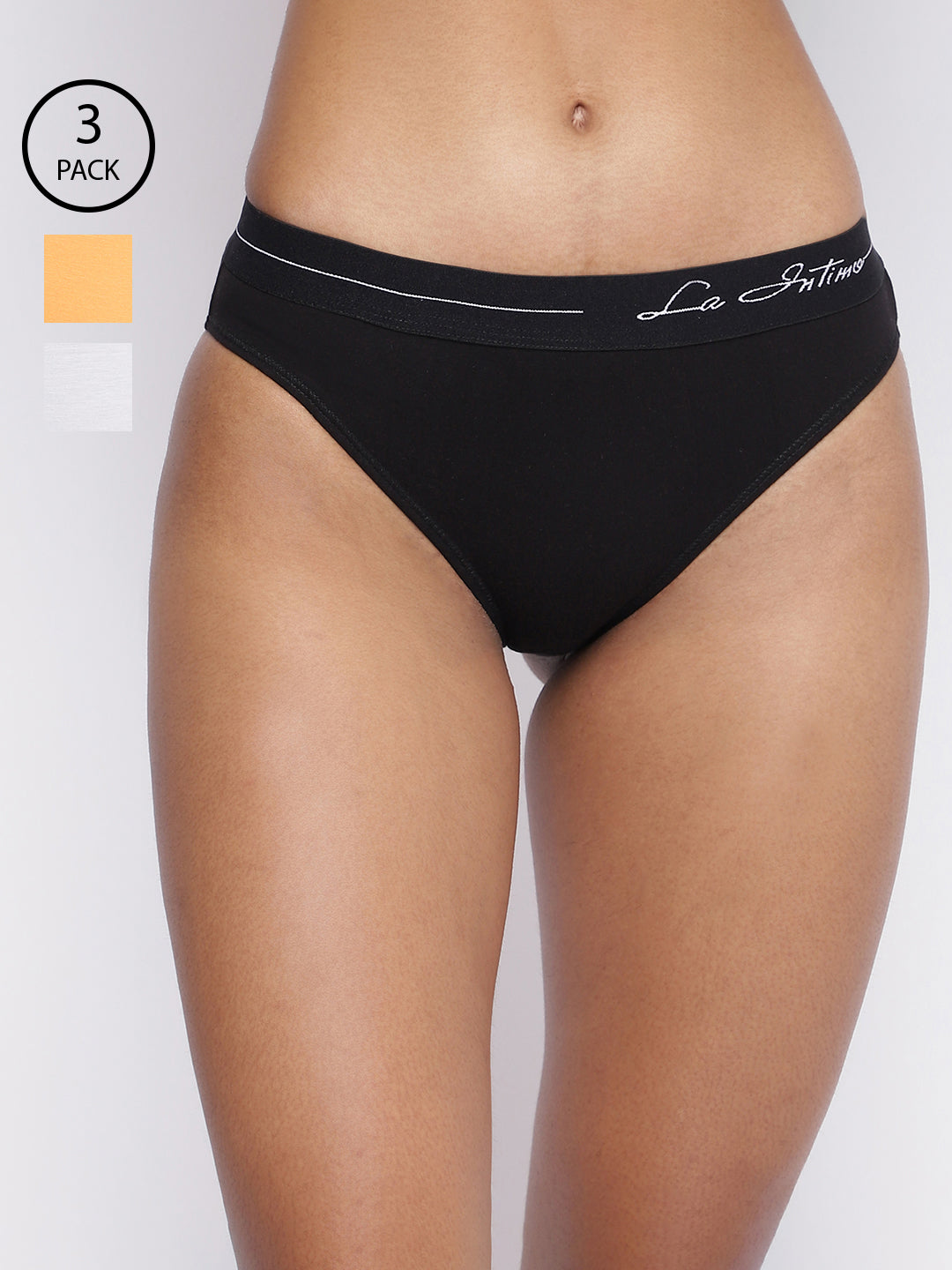 Pack of 3 women's panty briefs by La Intimo, designed for comfort and everyday support.