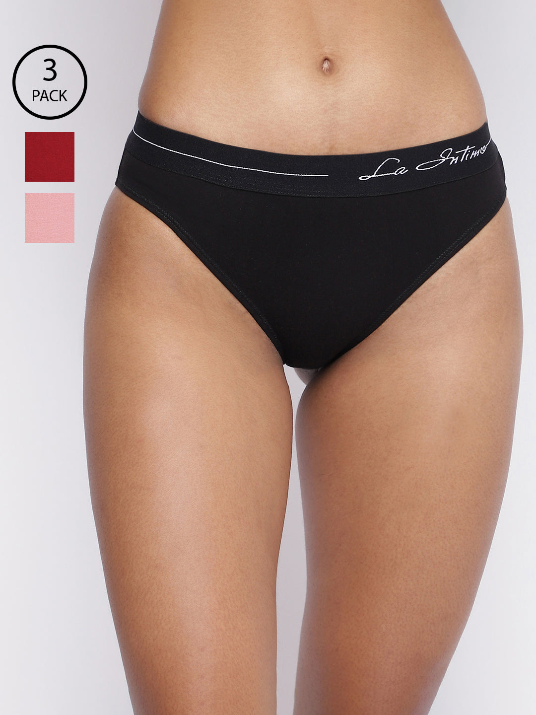 Pack of 3 women's panty briefs by La Intimo, designed for comfort and everyday support.