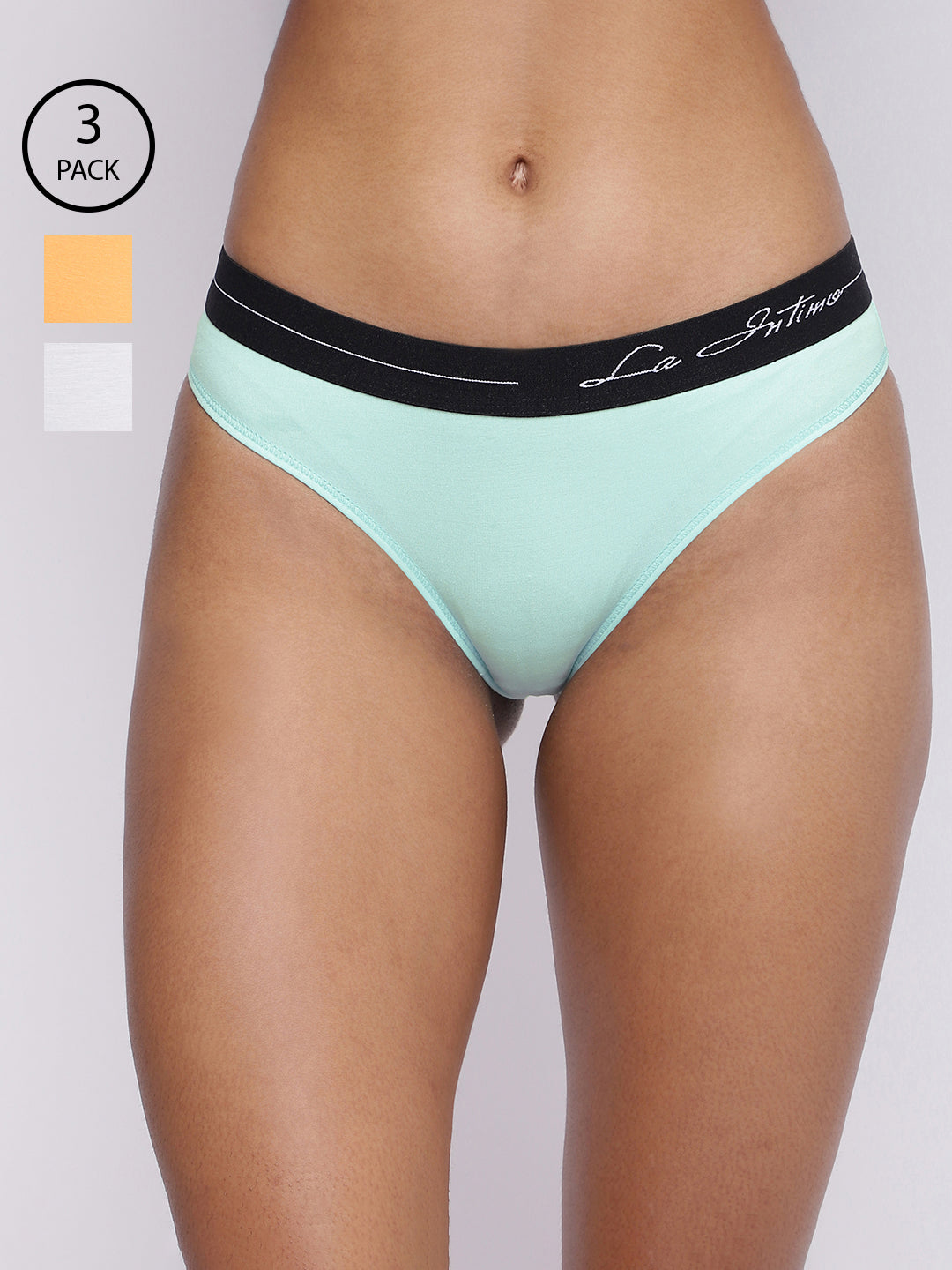 Pack of 3 women's panty briefs by La Intimo, designed for comfort and everyday support.