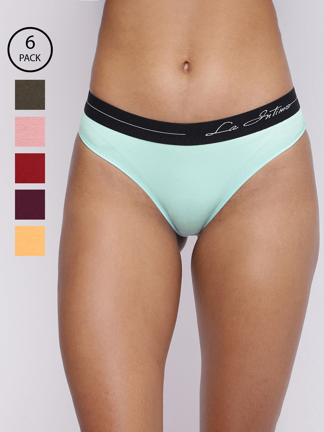 Pack of 6 women's panty briefs by La Intimo, offering comfort, support, and a reliable fit for everyday wear.