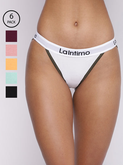 Pack of 6 women's panty briefs by La Intimo, offering comfort, support, and durability for everyday wear.