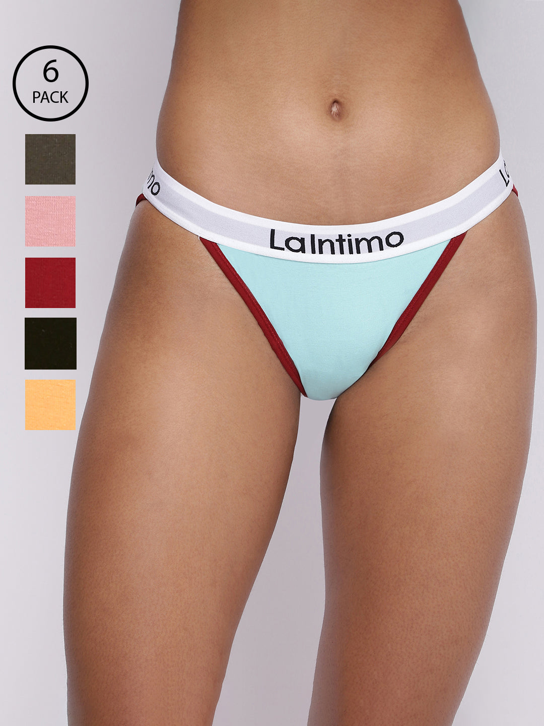 Pack of 6 women's panty briefs by La Intimo, offering comfort, support, and durability for everyday wear.