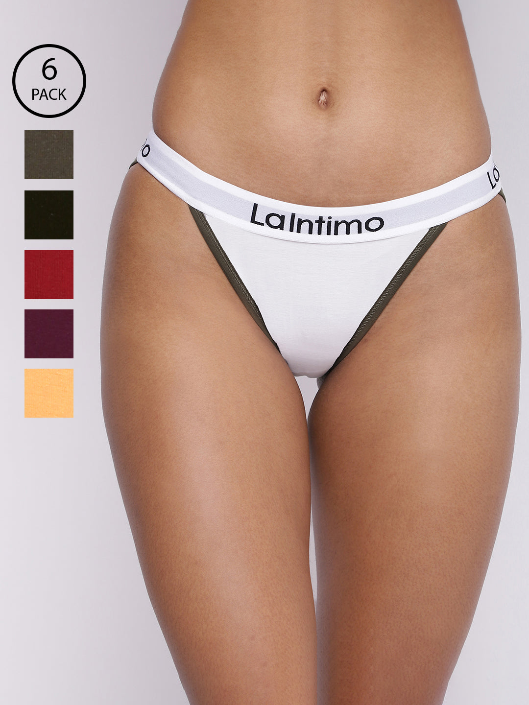 Pack of 6 women's panty briefs by La Intimo, offering comfort, support, and durability for everyday wear.