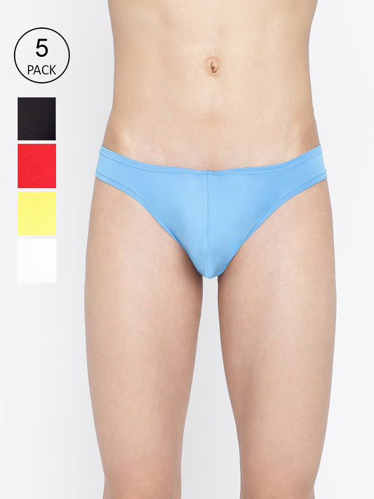 La Intimo Men’s Semi-Seamless MiniCheek Underwear Pack of 5 - Comfortable Core Innerwear for Everyday Wear