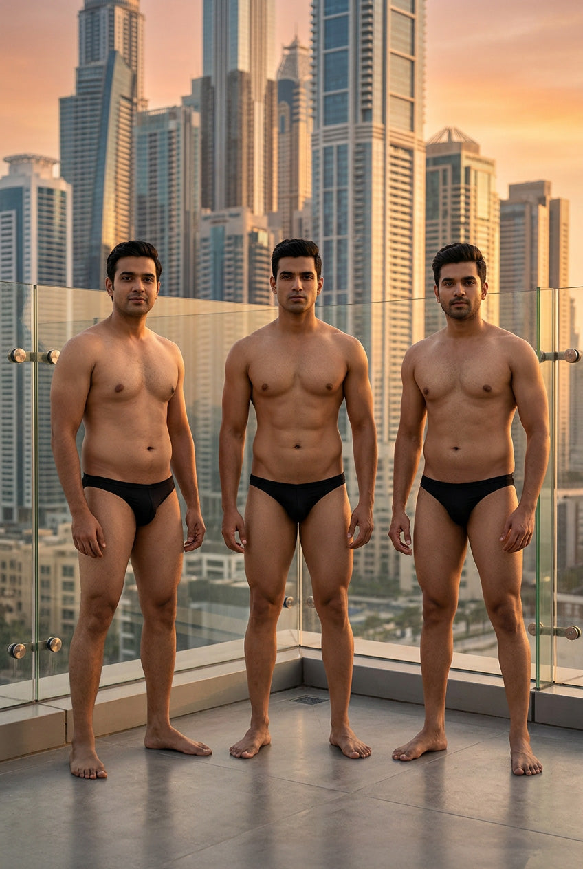 Men's La Intimo Low Waist Semi Seamless Thong - Flash (Pack of 3) - Black, Black, Black