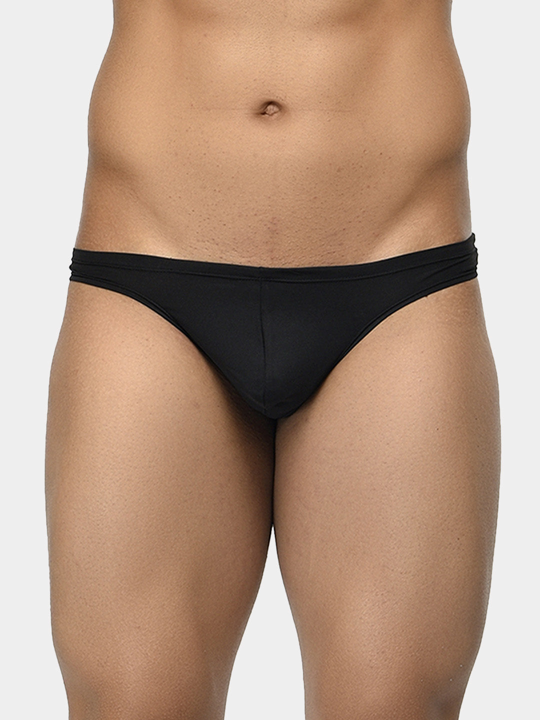 Men's La Intimo Low Waist Semi Seamless Thong - Flash - Black