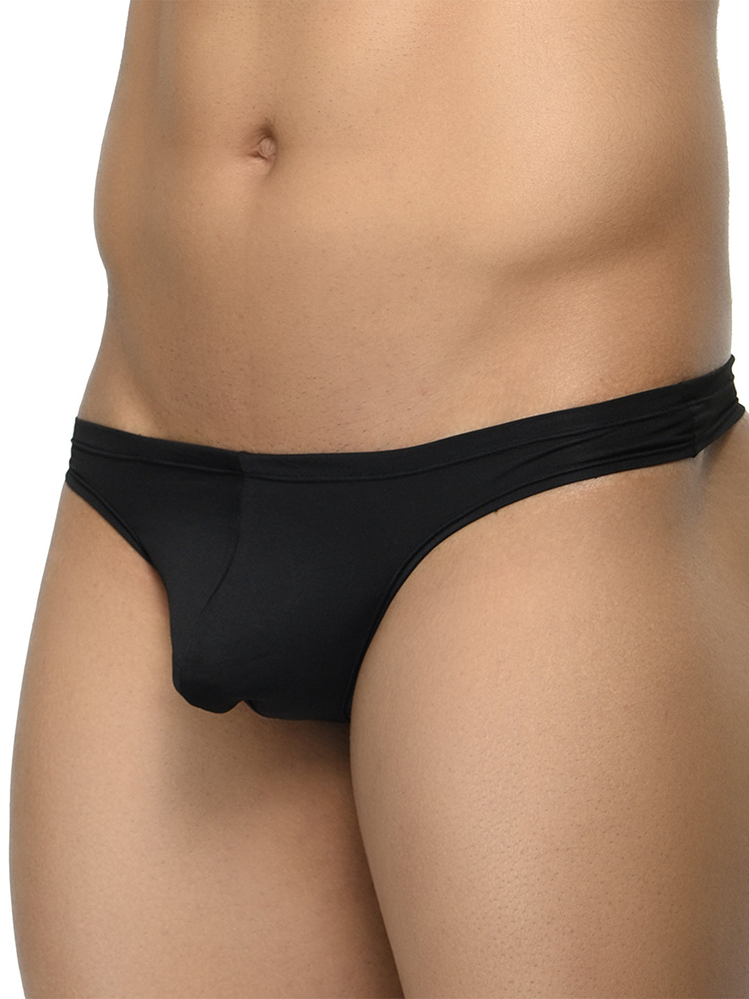 Men's La Intimo Low Waist Semi Seamless Thong - Flash - Black