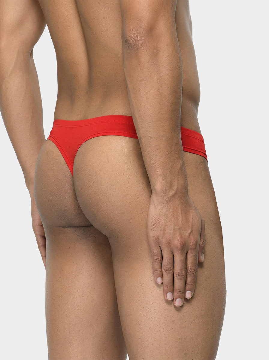 Men's La Intimo Low Waist Semi Seamless Thong - Flash - Red