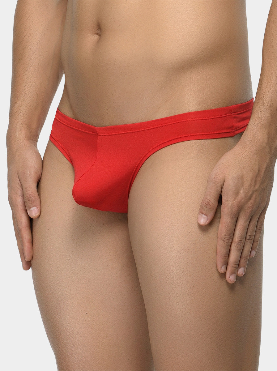 Men's La Intimo Low Waist Semi Seamless Thong - Flash - White