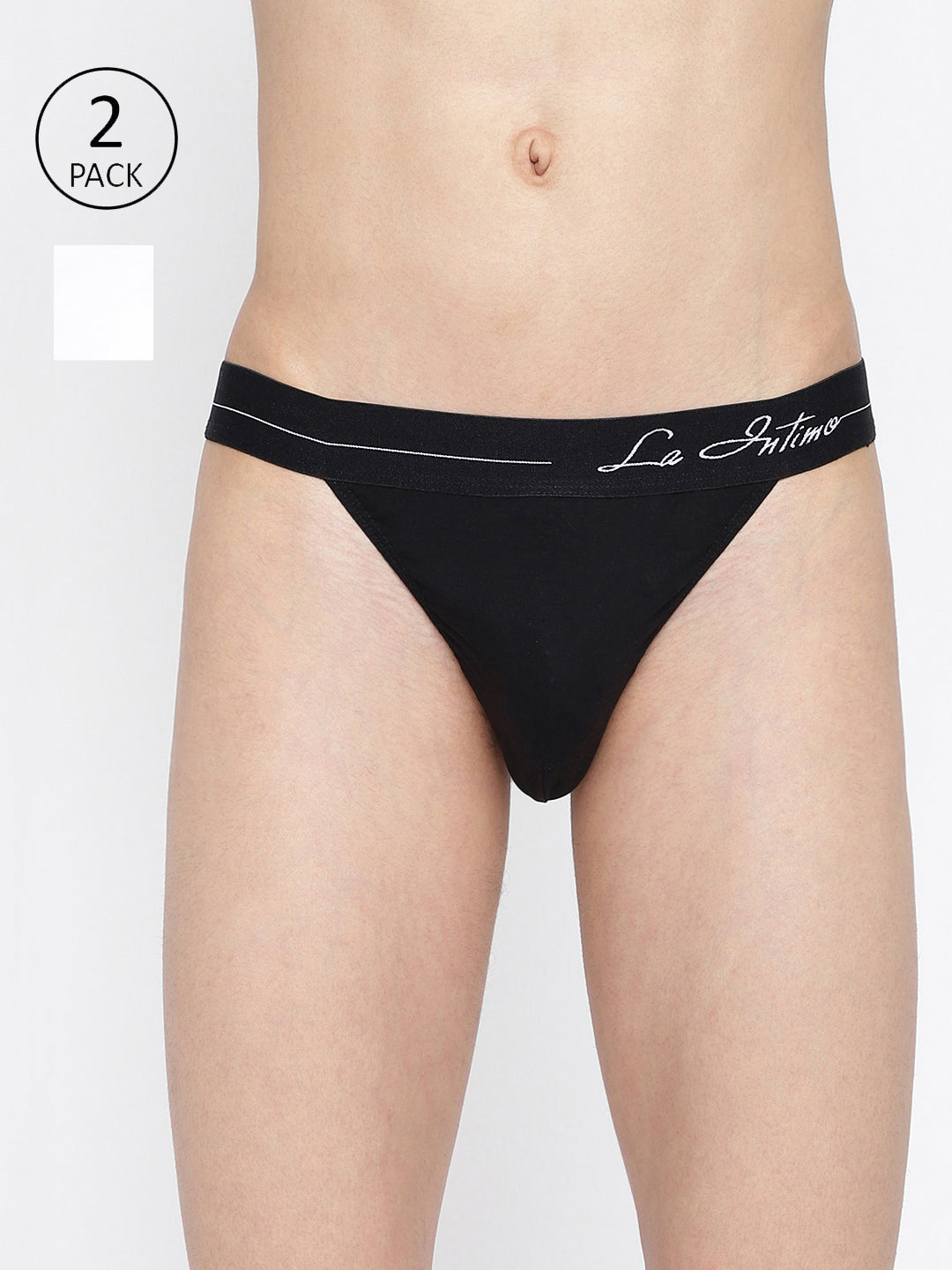 Pack of 2 men's thongs from La Intimo, featuring the Standard Core Collection for ultimate comfort and style.