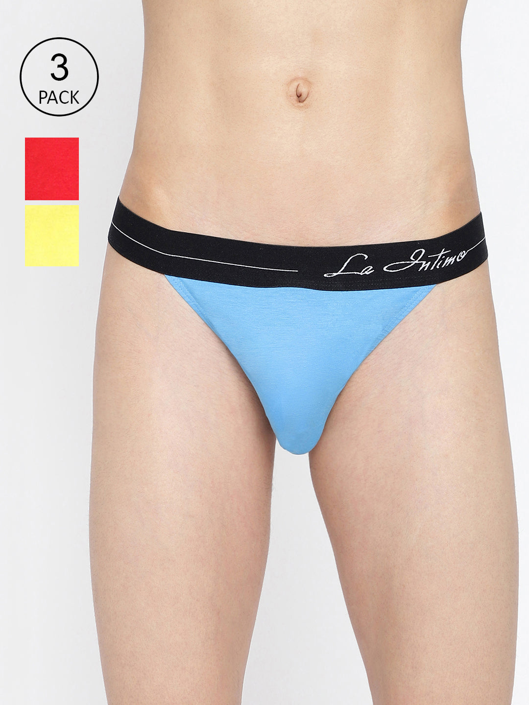 Pack of 3 men's thongs from La Intimo, featuring the Standard Core Collection for superior comfort and style.