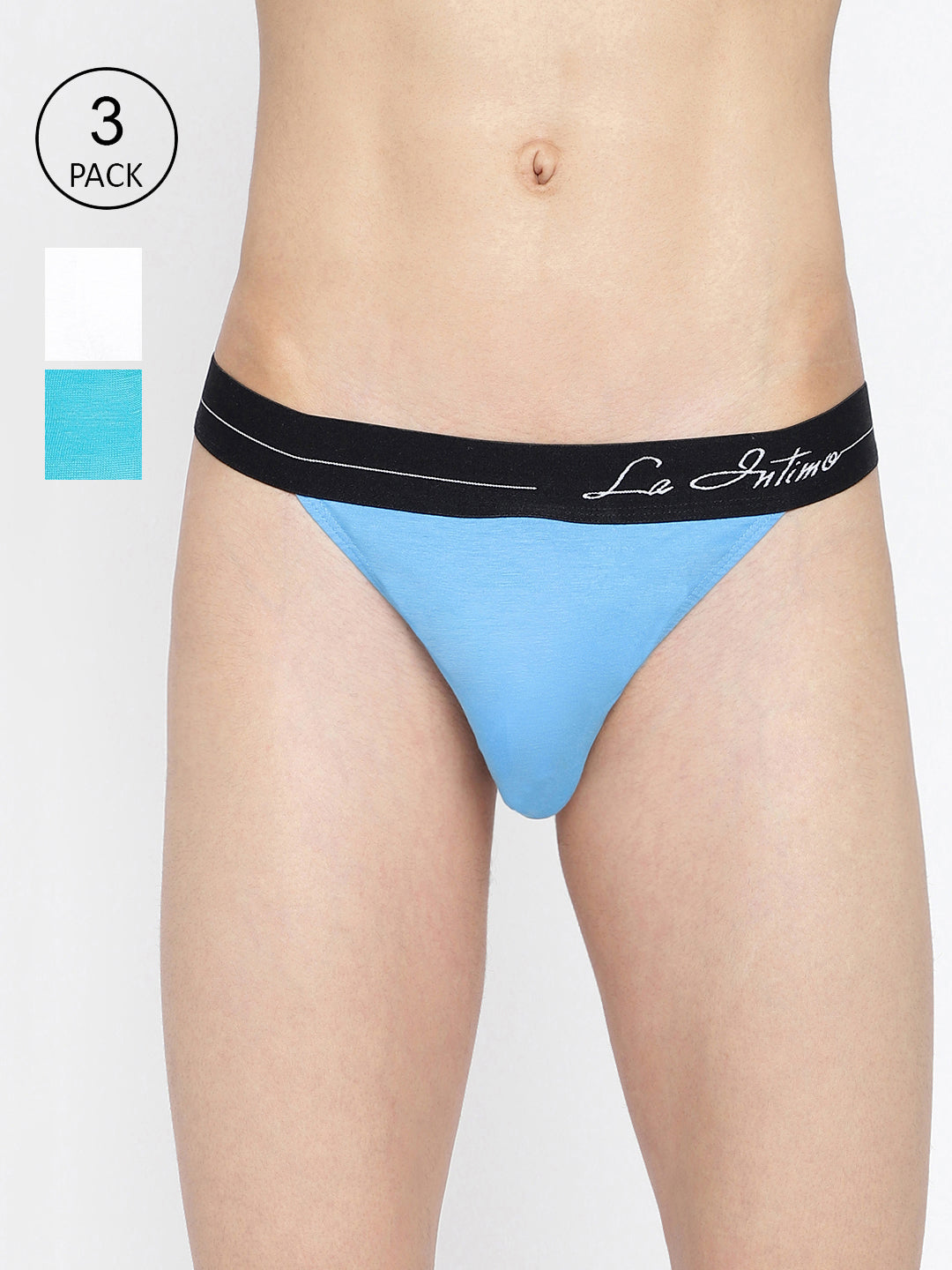 Pack of 3 men's thongs from La Intimo, featuring the Standard Core Collection for superior comfort and style.