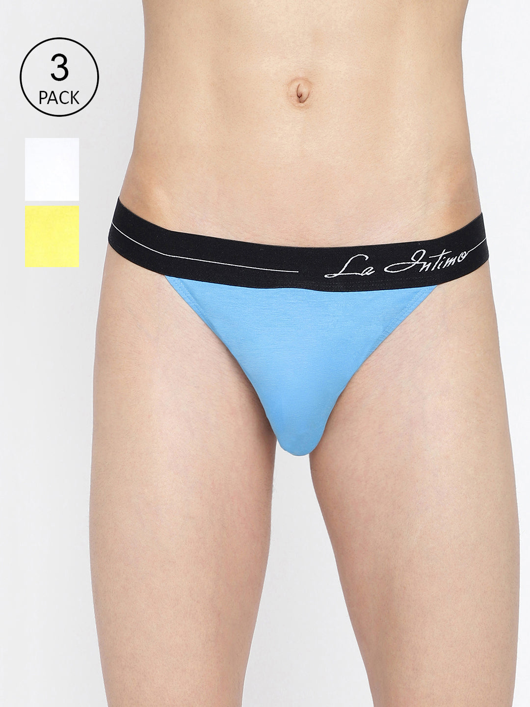 Pack of 3 men's thongs from La Intimo, featuring the Standard Core Collection for superior comfort and style.