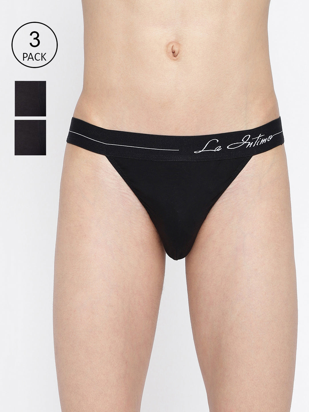 Pack of 3 men's thongs from La Intimo, featuring the Standard Core Collection for superior comfort and style.