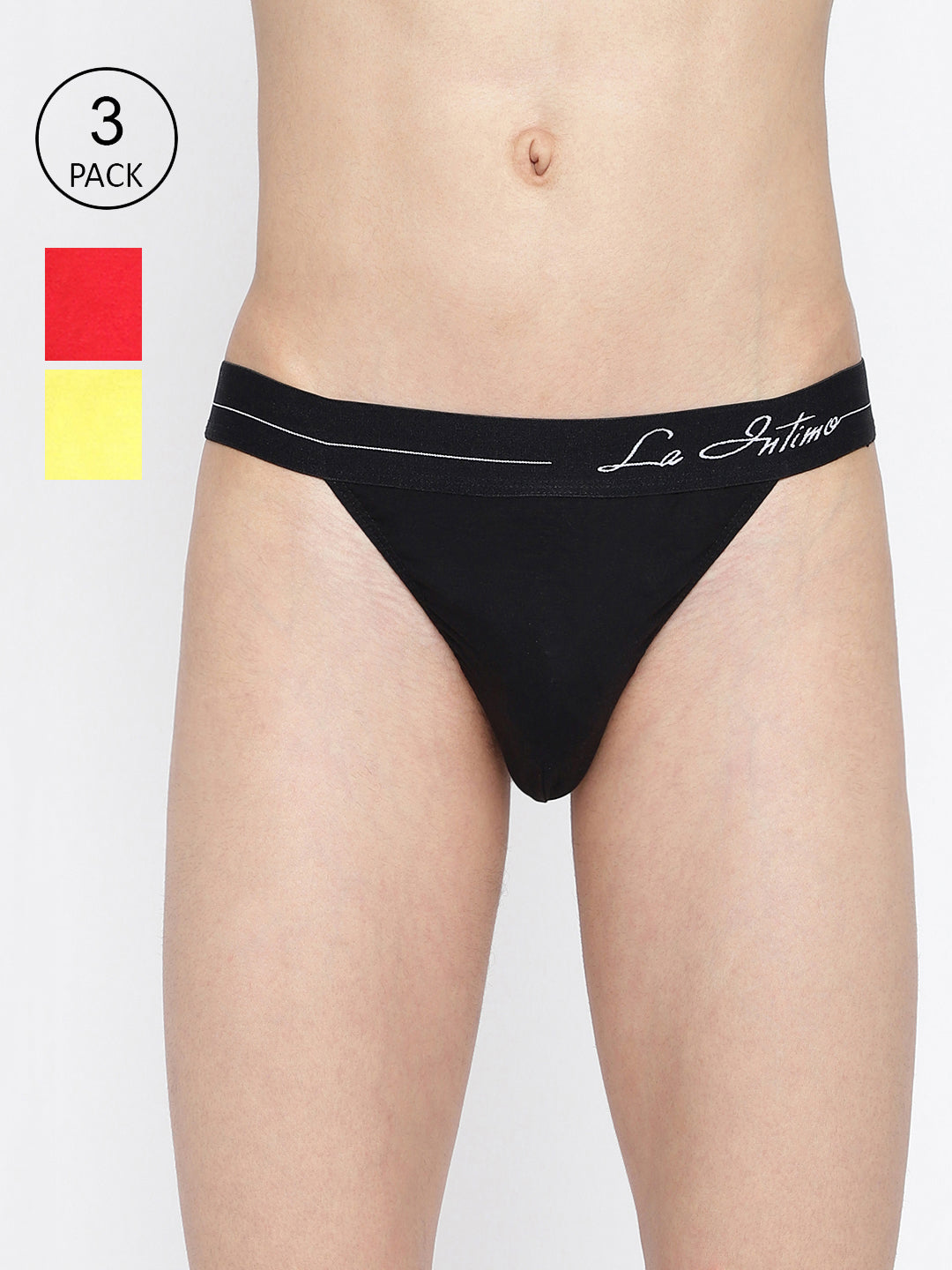 Pack of 3 men's thongs from La Intimo, featuring the Standard Core Collection for superior comfort and style.