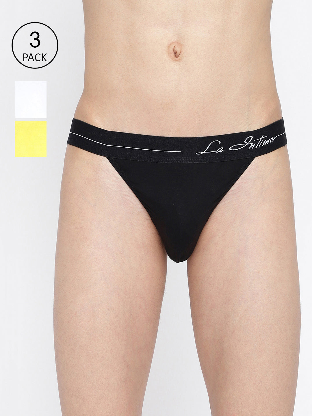 Pack of 3 men's thongs from La Intimo, featuring the Standard Core Collection for superior comfort and style.