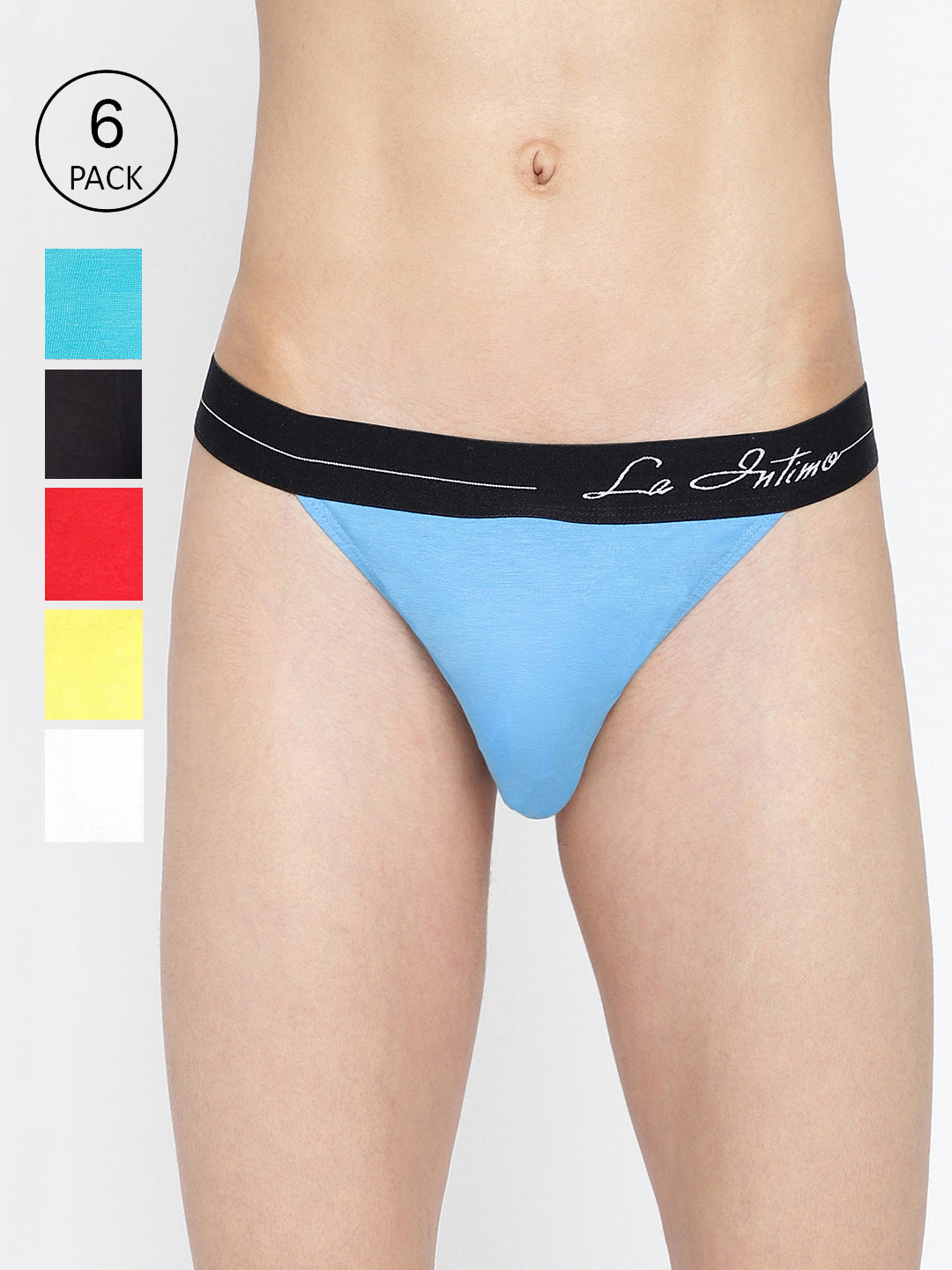 Pack of 6 men's thongs from La Intimo, featuring the Standard Core Collection for ultimate comfort and style.