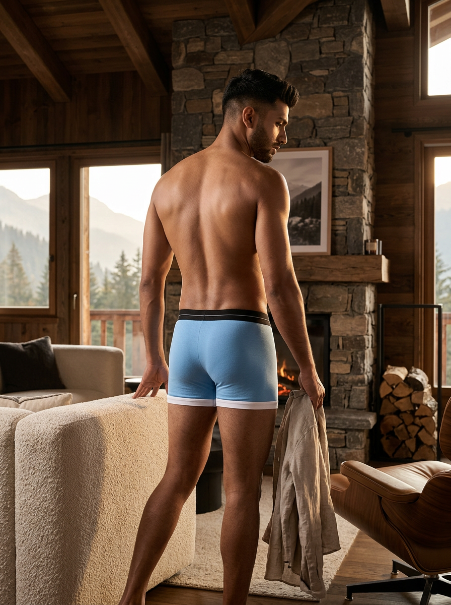 Men's Front Pouch Cotton Trunk - Sport