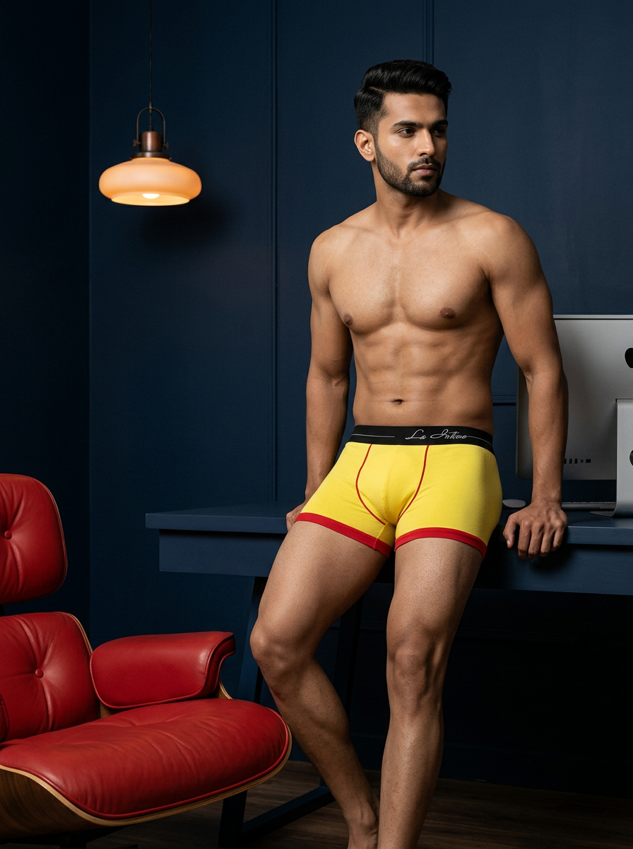 Men's Front Pouch Cotton Trunk - Sport