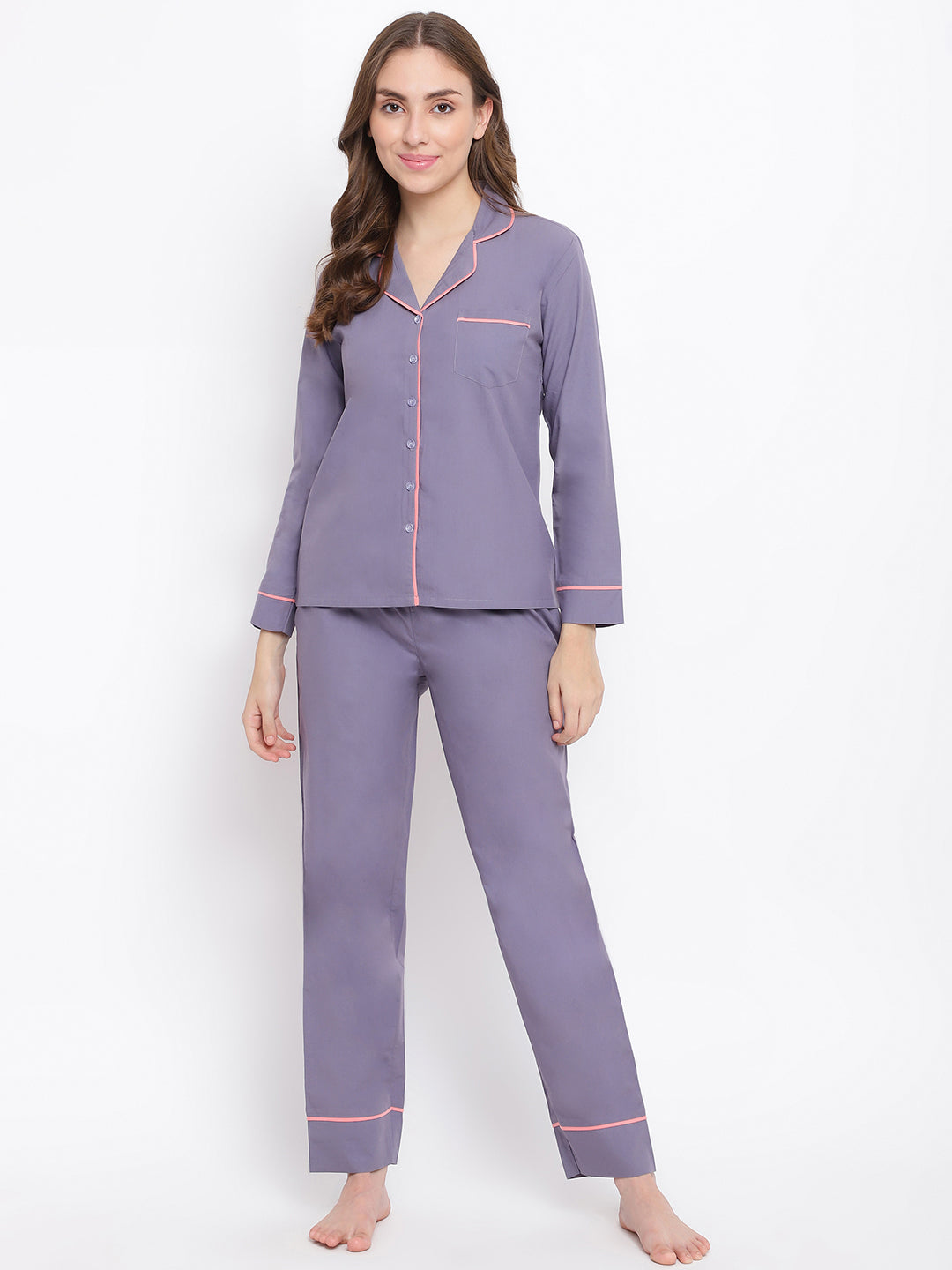 Premium women’s sleepwear by La Intimo featuring a stylish and comfortable shirt and pyjama set in a single pack.