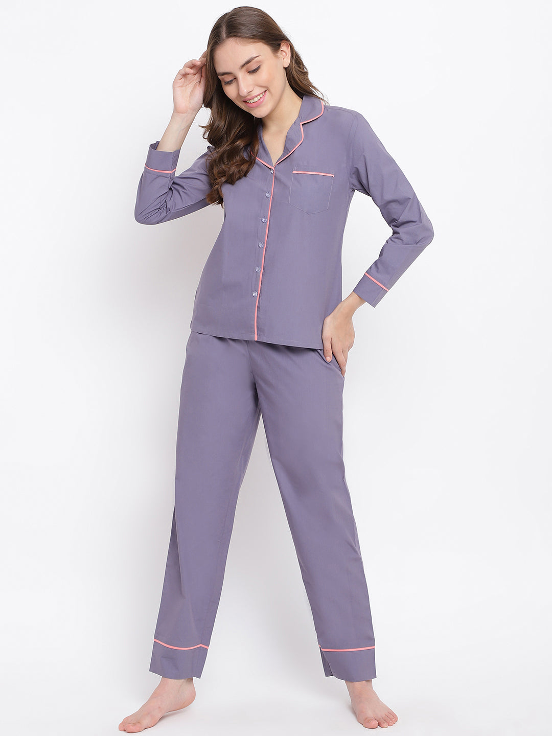 Premium women’s sleepwear by La Intimo featuring a stylish and comfortable shirt and pyjama set in a single pack.