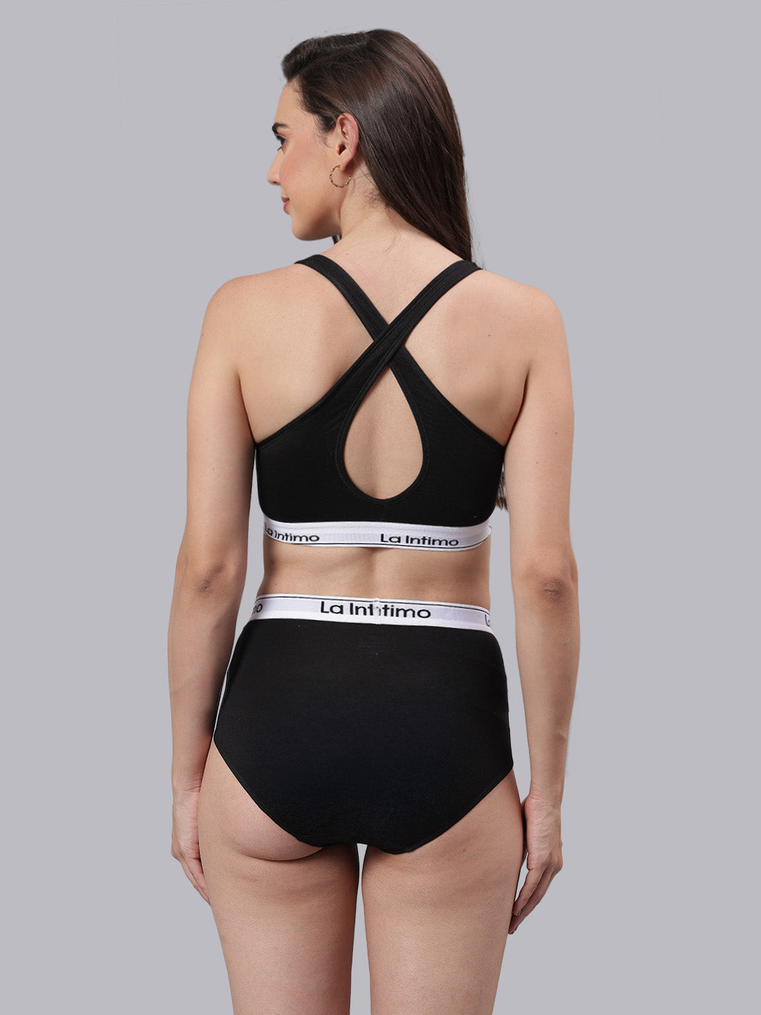 La Intimo Butter Bevy Women’s Sports Bra and Full Brief Combo Set – Pack of 2 in ultra-soft fabric for everyday comfort and support