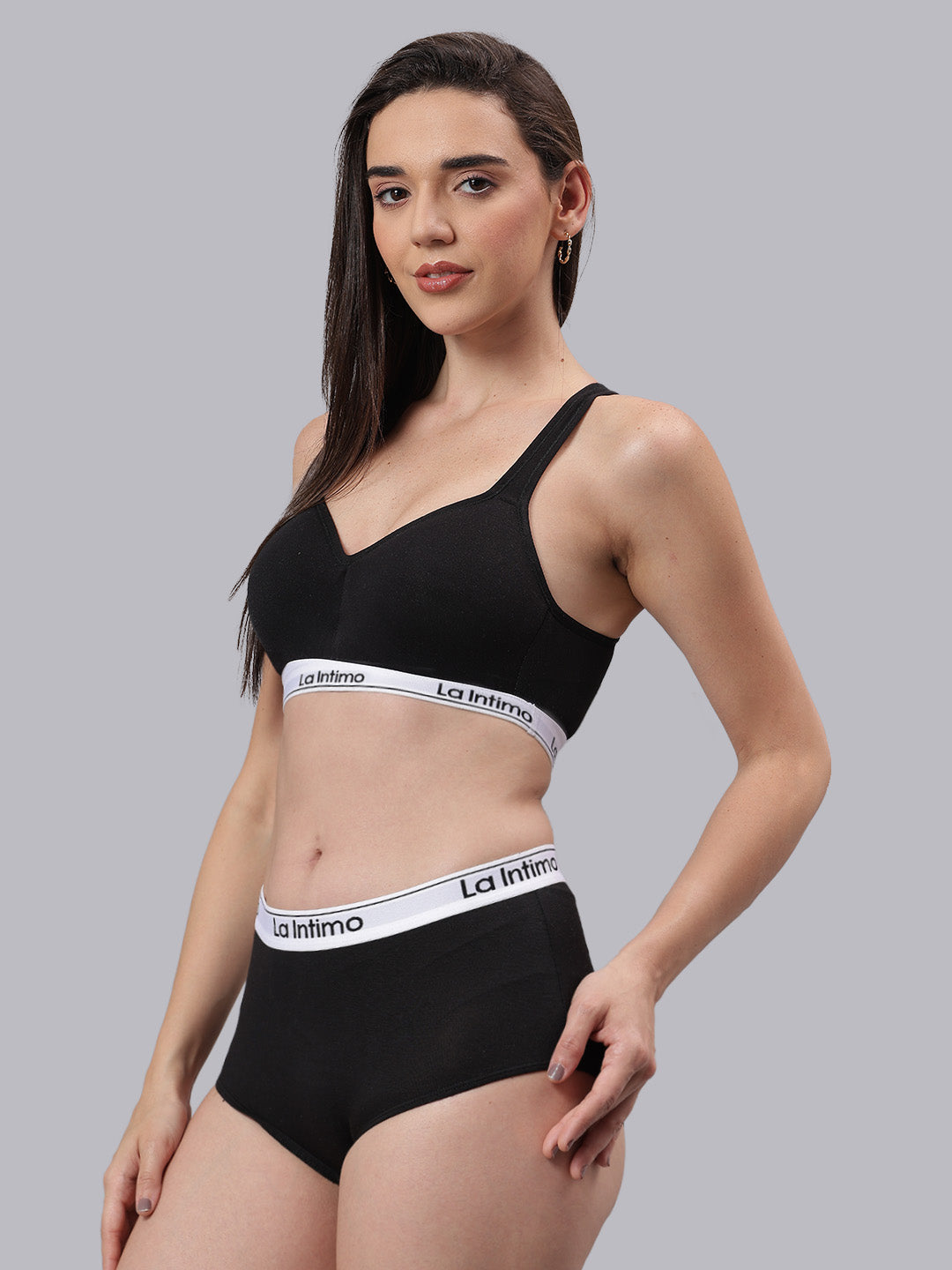 La Intimo Butter Bevy Women’s Sports Bra and Full Brief Combo Set – Pack of 2 in ultra-soft fabric for everyday comfort and support