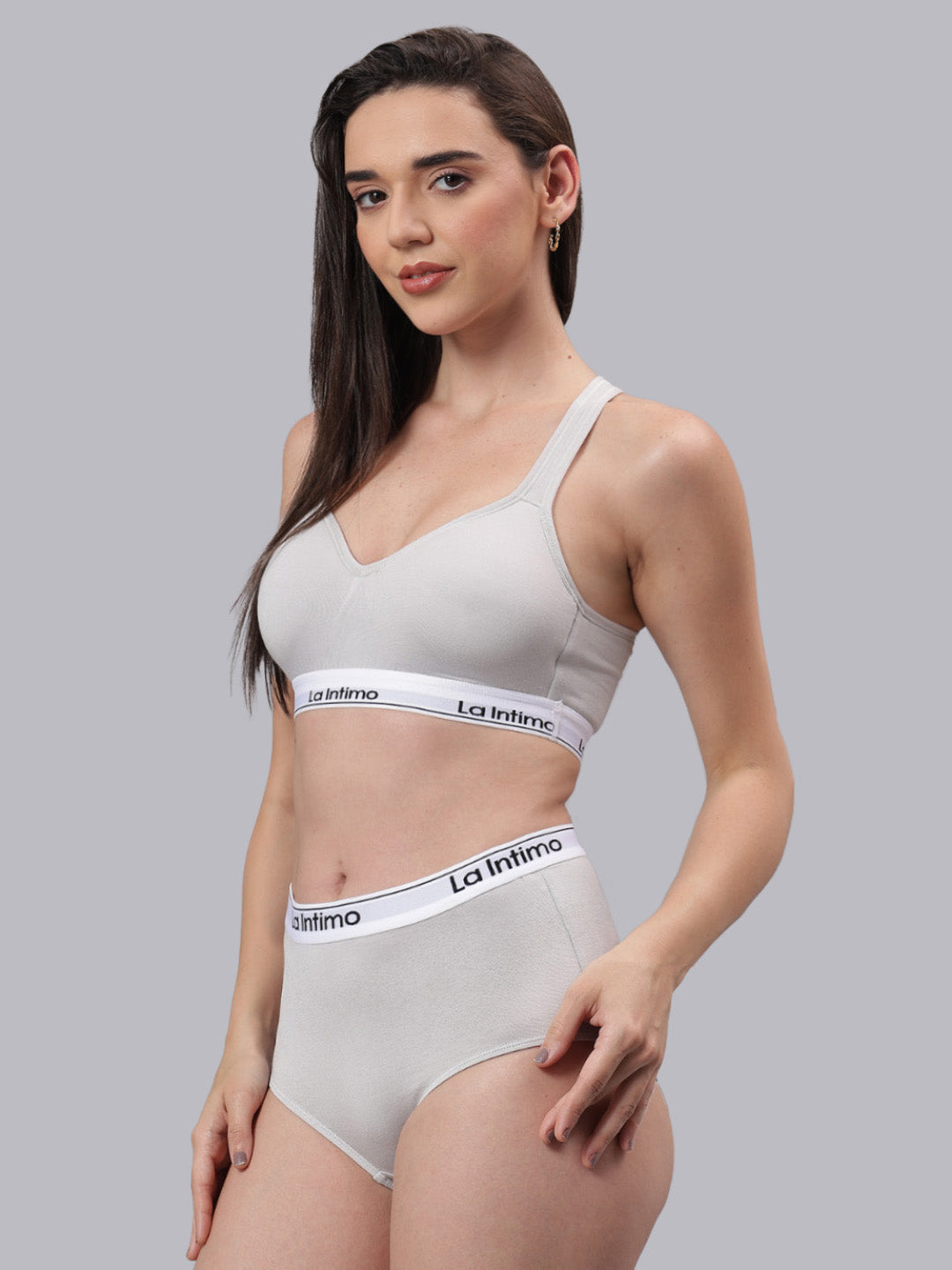 La Intimo Butter Bevy Women’s Sports Bra and Full Brief Combo Set – Pack of 2 in ultra-soft fabric for everyday comfort and support