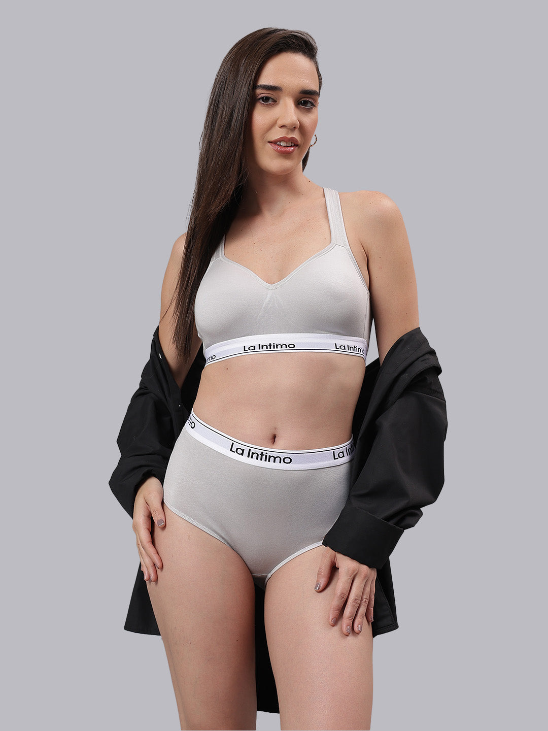 La Intimo Butter Bevy Women’s Sports Bra and Full Brief Combo Set – Pack of 2 in ultra-soft fabric for everyday comfort and support